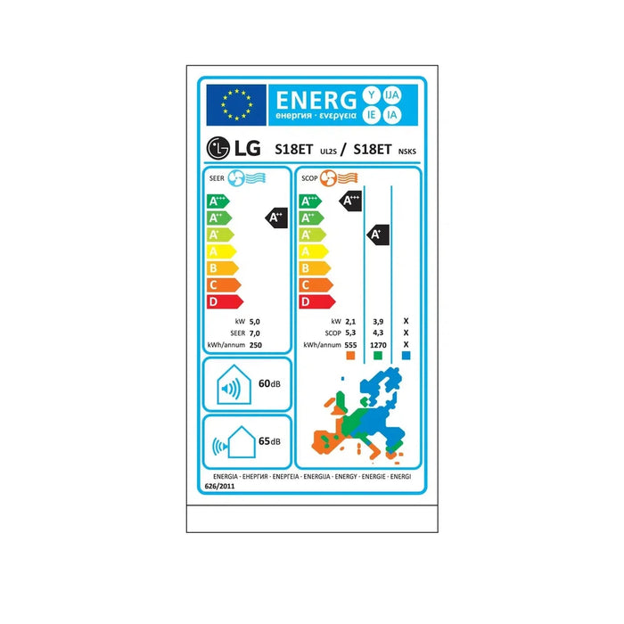 LG Klimaanlage Komplett Set Kaufen Wandgerät 5,0 kW - S18ET.NSK + Außengerät S18ET.UL2 R32