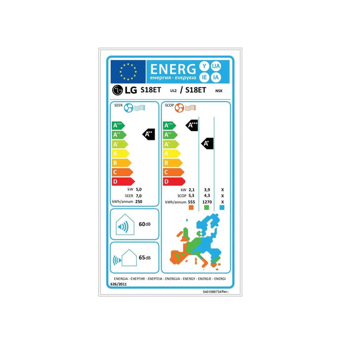 LG Klimaanlage Komplett Set Kaufen Wandgerät 5,0 kW - S18ET.NSK + Außengerät S18ET.UL2 R32