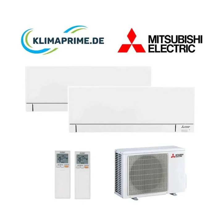 Mitsubishi Electric Klimaanlage Set 2 x Wandgerät 1,5/3,5 kW - MSZ-AY15VGKP + MSZ-AY35VGK + MXZ-3F54VF