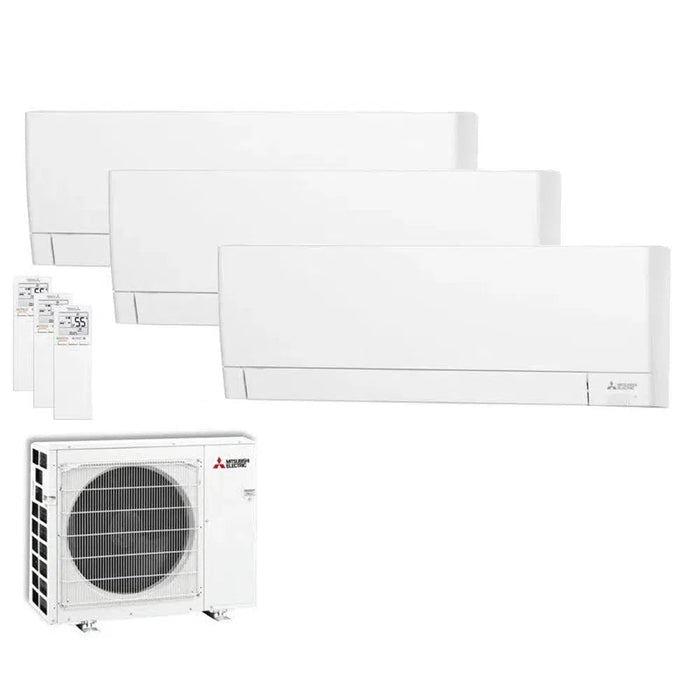 Mitsubishi Electric Klimaanlage Set 3 Wandgeräte WiFi 2,5 kW 3 x MSZ-AY25VGK + MXZ-3F68VF