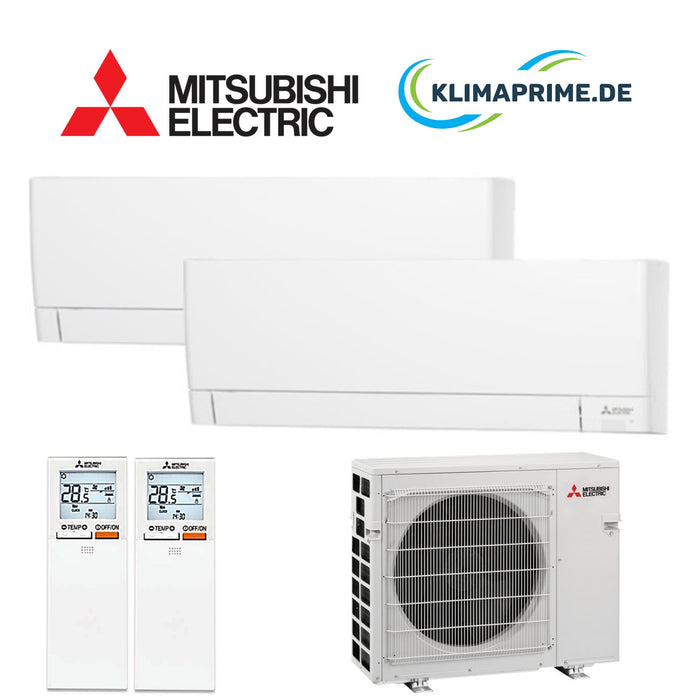 Mitsubishi Electric Klimaanlage Set 2 x Wandgerät - MSZ-AY15VGKP + MSZ-AY20VGKP + MXZ-4F80VF