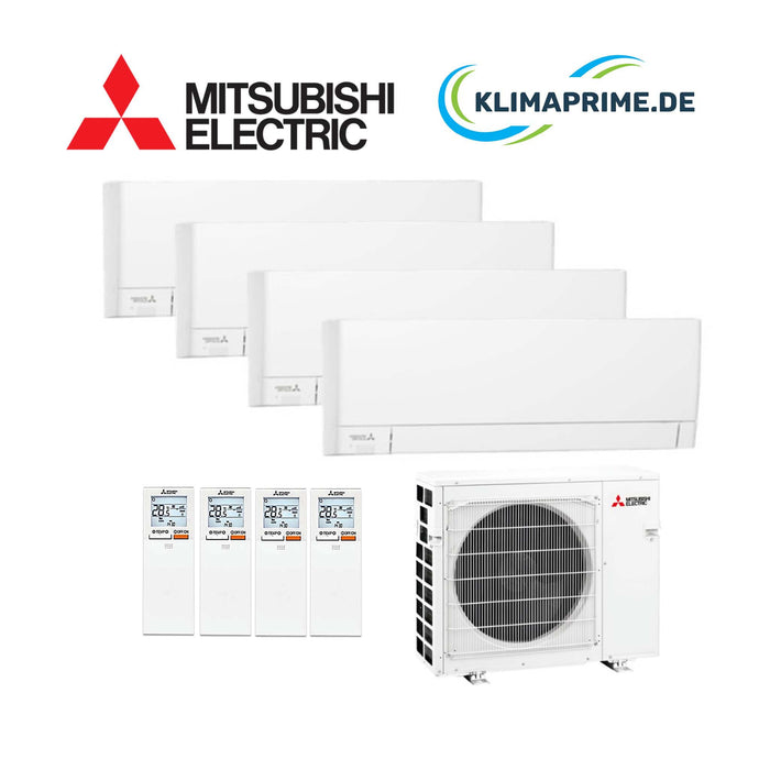 Mitsubishi Electric Klimaanlage Set 4 x Wandgerät - 2 x MSZ-AY20VGKP + MSZ-AY35VGK + MSZ-AY42VGK + MXZ-4F72VF