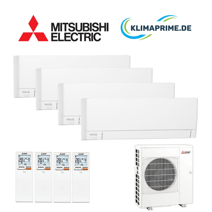 Mitsubishi Electric Klimaanlage Set 4 x Wandgerät WiFi 1,5 kW 4 x MSZ-AY15VGKP + MXZ-4F80VF