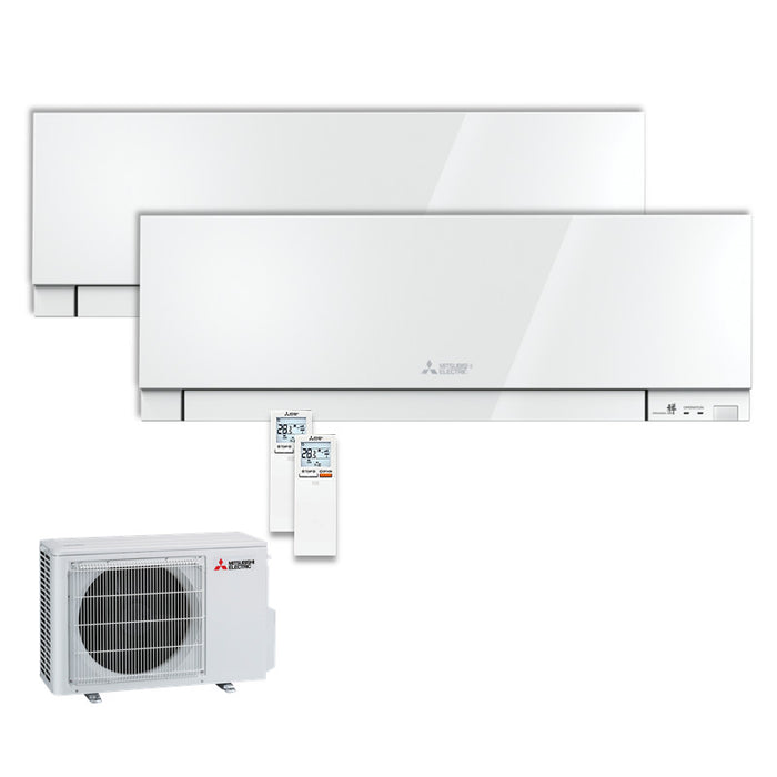 Mitsubishi Electric Klimaanlage Set 2 x Wandgerät 3,5 kW - 2 x MSZ-EF35VGKW + MXZ-2F53VF